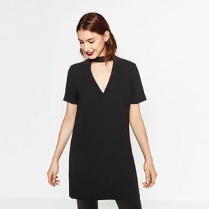 Zara Basics V-neck Cutout Shift Dress